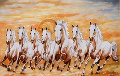 Seven white horses painting